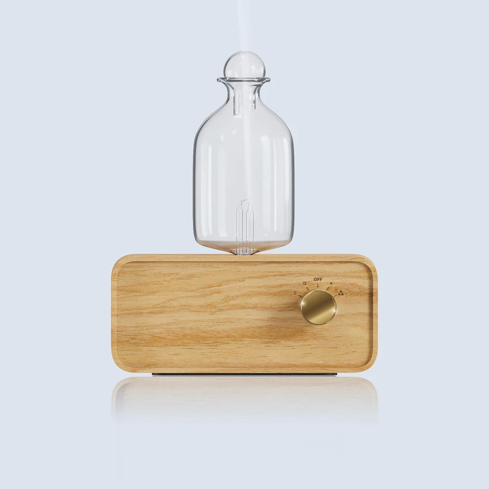 Essential Oil Diffuser Waterless Operated Aromatherapy Diffuser for Home Office Wood and Glass Aroma Diffuser Scent Machine