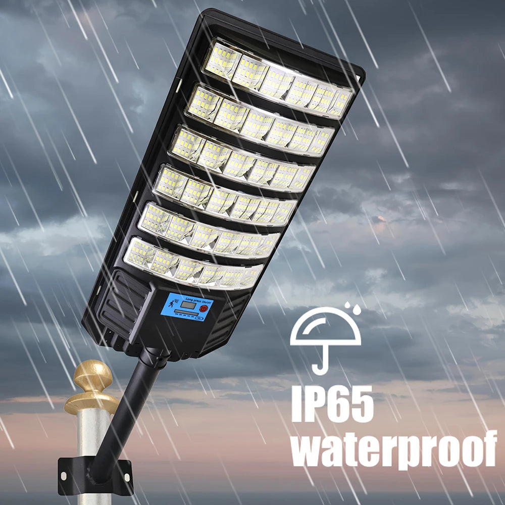 Super Bright Solar Light, 288 LED Outdoor Dusk To Dawn Solar Street Light, Road Area Lamp Waterproof Backyard Security Lighting