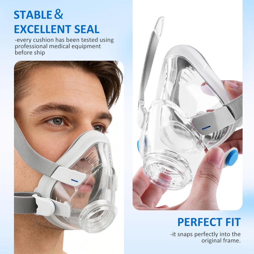 AirFit F20 Full Face CPAP Mask Replacement Kit with Memory Foam Cushion, Headgear, Frame & Clips Included for Complete Renewal
