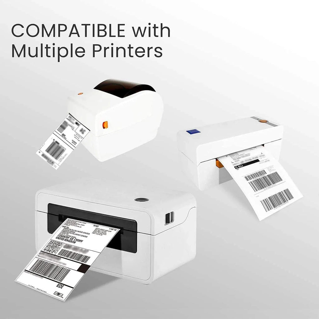 Label printer with sample shipping labels, compatible with multiple printers