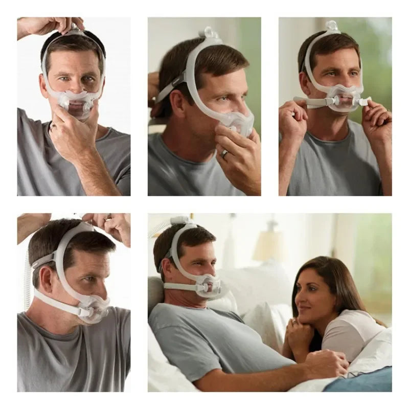 Full Face Mask for Philips Dreamwear Anti Snoring Mouth Nose Mask Auto CPAP Bipap Sleep Apnea With Mask Frame Headgear Hose