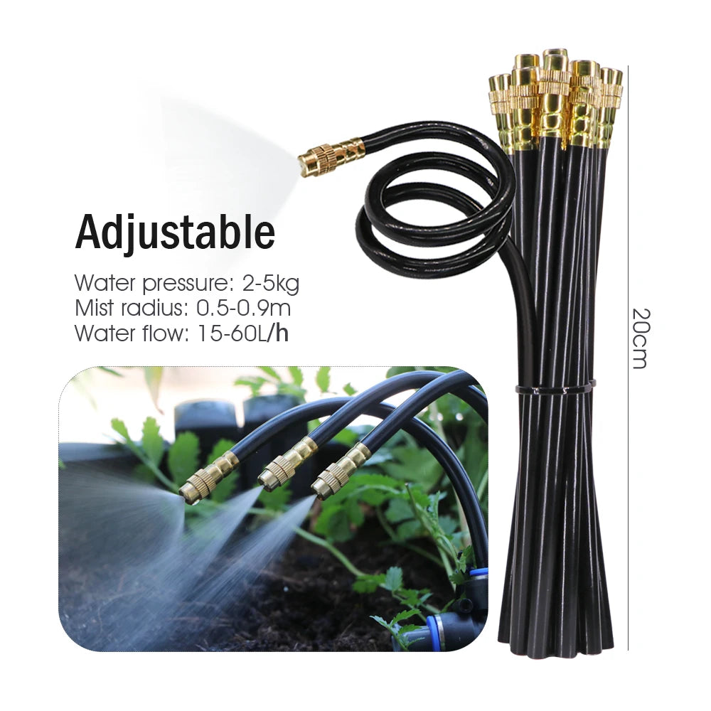 360° Free Rotate Adjustment Flexible Brass Spray Watering System Garden Cooling Pump Irrigation Set Quick Connection Interface