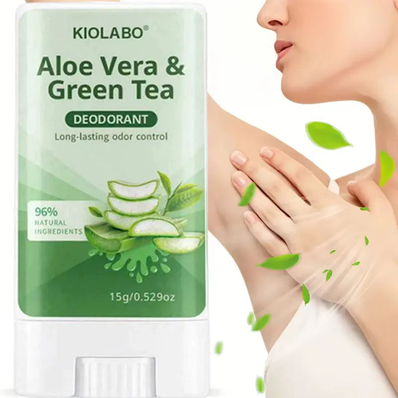 Tidesmit Aloe Vera and Green Tea deodorant stick for sweat odor reduction and travel-friendly hygiene.