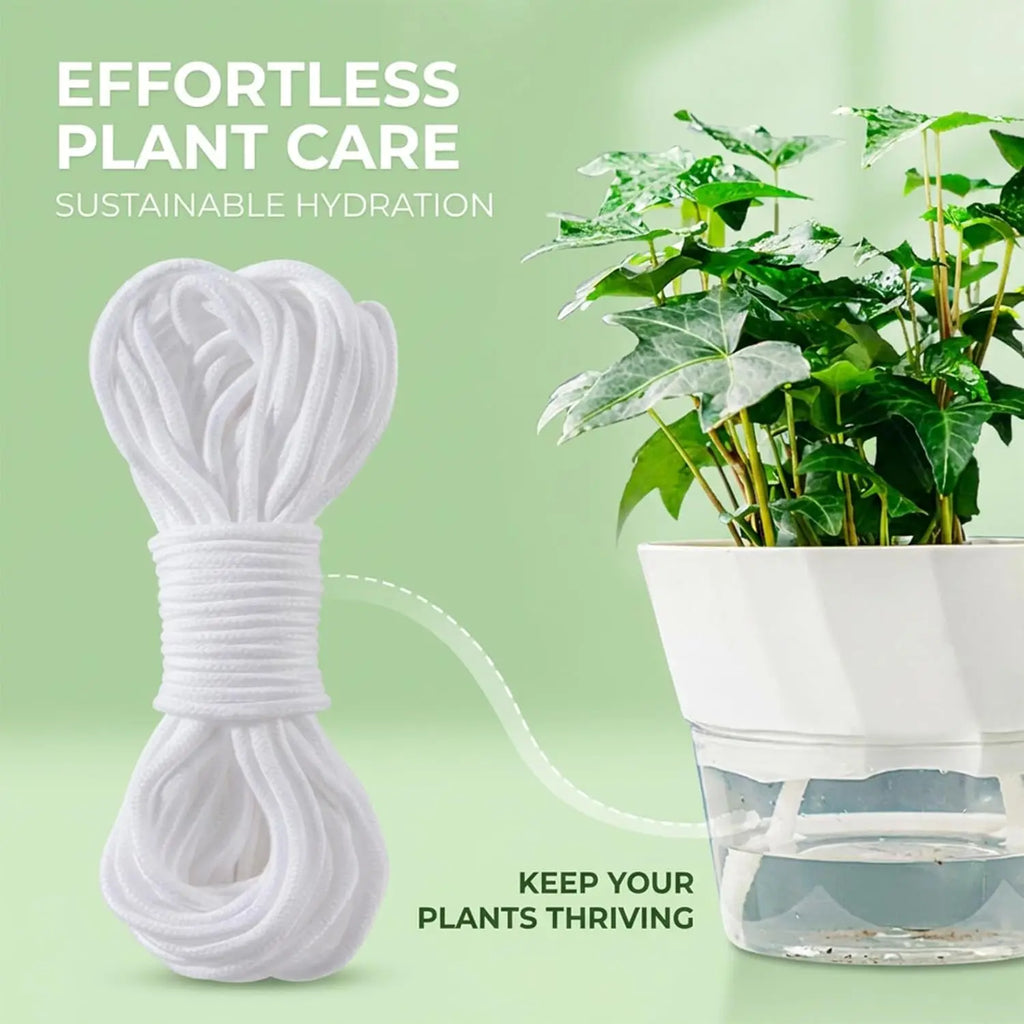 5-20M Self-Watering Wick Cord Vacation Planter Pot DIY Automatic Watering Device System Potted Auto Drip Waterer Cotton Rope