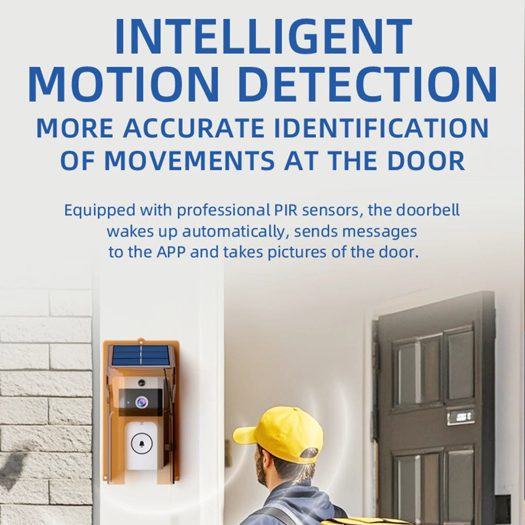 Wifivisual Doorbell Bell Camera Wireless Solar Charging Waterproof Night Vision Smart Home HD Doorbell Two-Way Intercom Voice