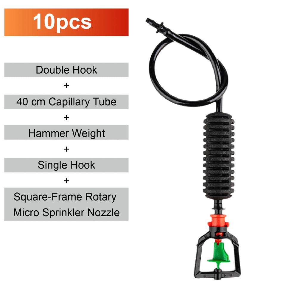 360 Degree Rotating Irrigation Sprinkler Misting Nozzle Hanging Spray Greenhouse Cooling Dust Suppression System