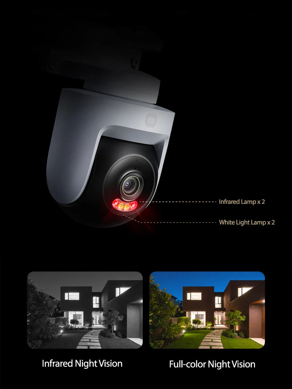 Xiaomi Smart Outdoor Camera 4 8 megapixel 4K image quality AI human-vehicle detection 360° PTZ Full color night vision IP66 CN