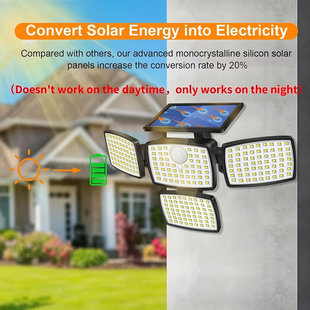 1/2-pack 218LEDs Solar Outdoor Lights with Motion Sensor, Solar Powered Security Lamp with Remote, 3 Lighting Modes, IP65 Waterproof for Backyard Yard Garden Driveway