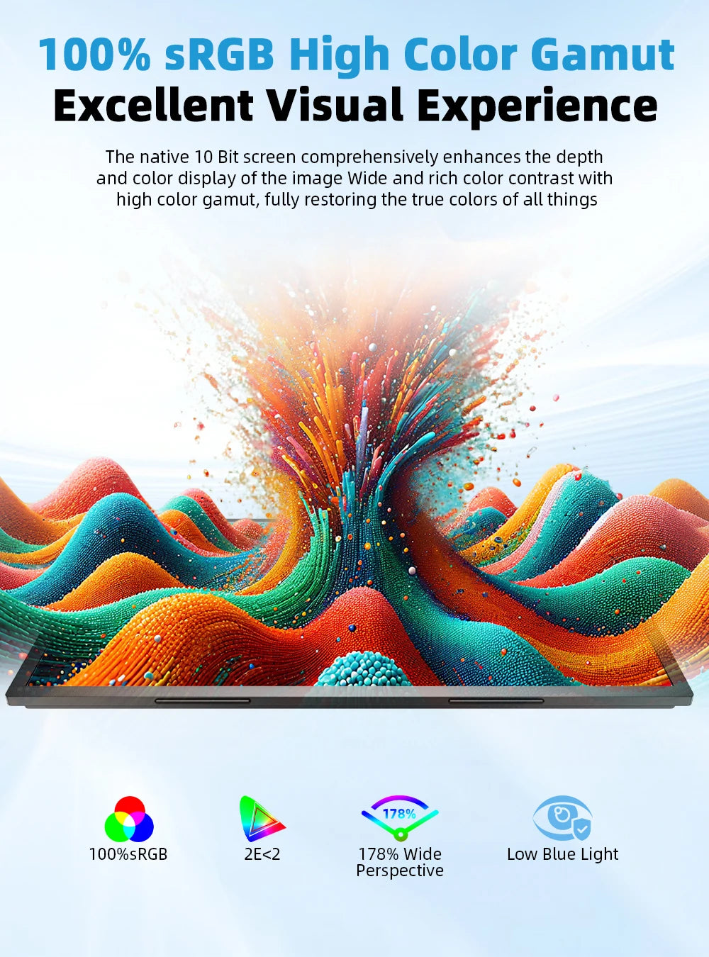 UPERFECT 18.4"4K QLED Portable Gaming Monitor Display 3840*2160 HDR USB C HDMI For PS5/4 Switch Laptop PC Mac Xbox Extend Screen