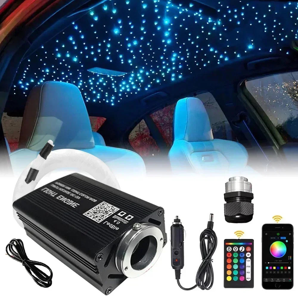Fiber Optic Star Ceiling Kit - RGB Music Control with 16W LED Light Engine Tidesmit