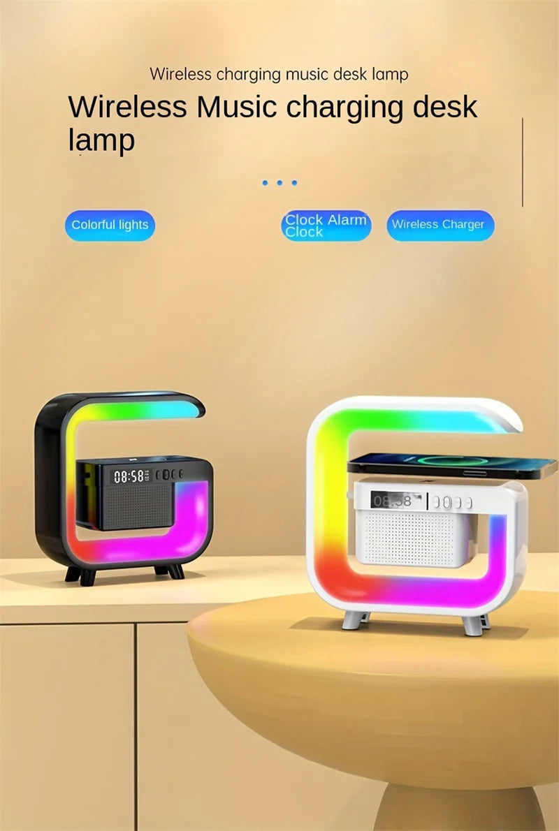 Wireless Charger Station with RGB Light and Portable Bluetooth Speaker Tidesmit