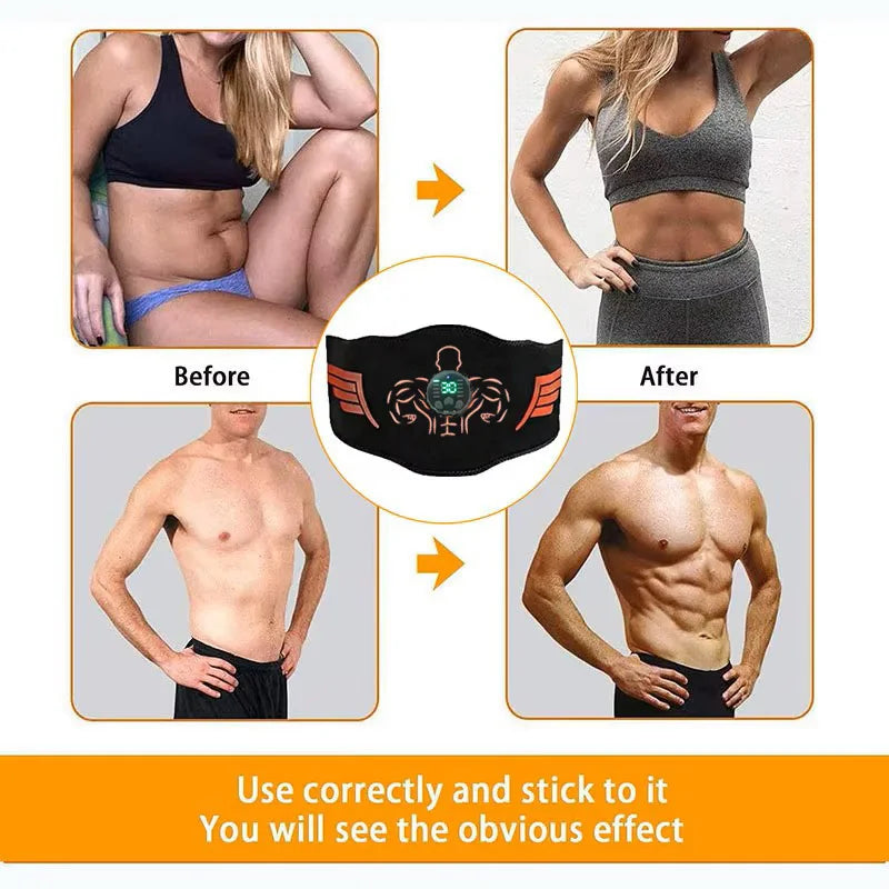 Abdominal Toning Belt EMS Muscle Stimulator for Effective Home Fitness Relaxation Treatment Tidesmit