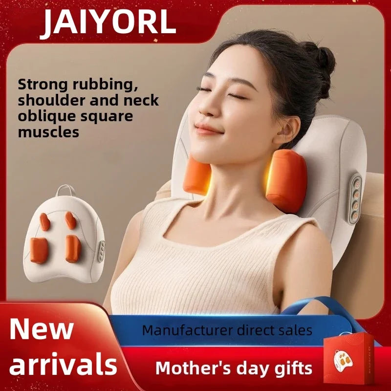 Shiatsu Neck Massager Wireless Rechargeable Heat Therapy - Tidesmit Relaxation Treatment Tidesmit