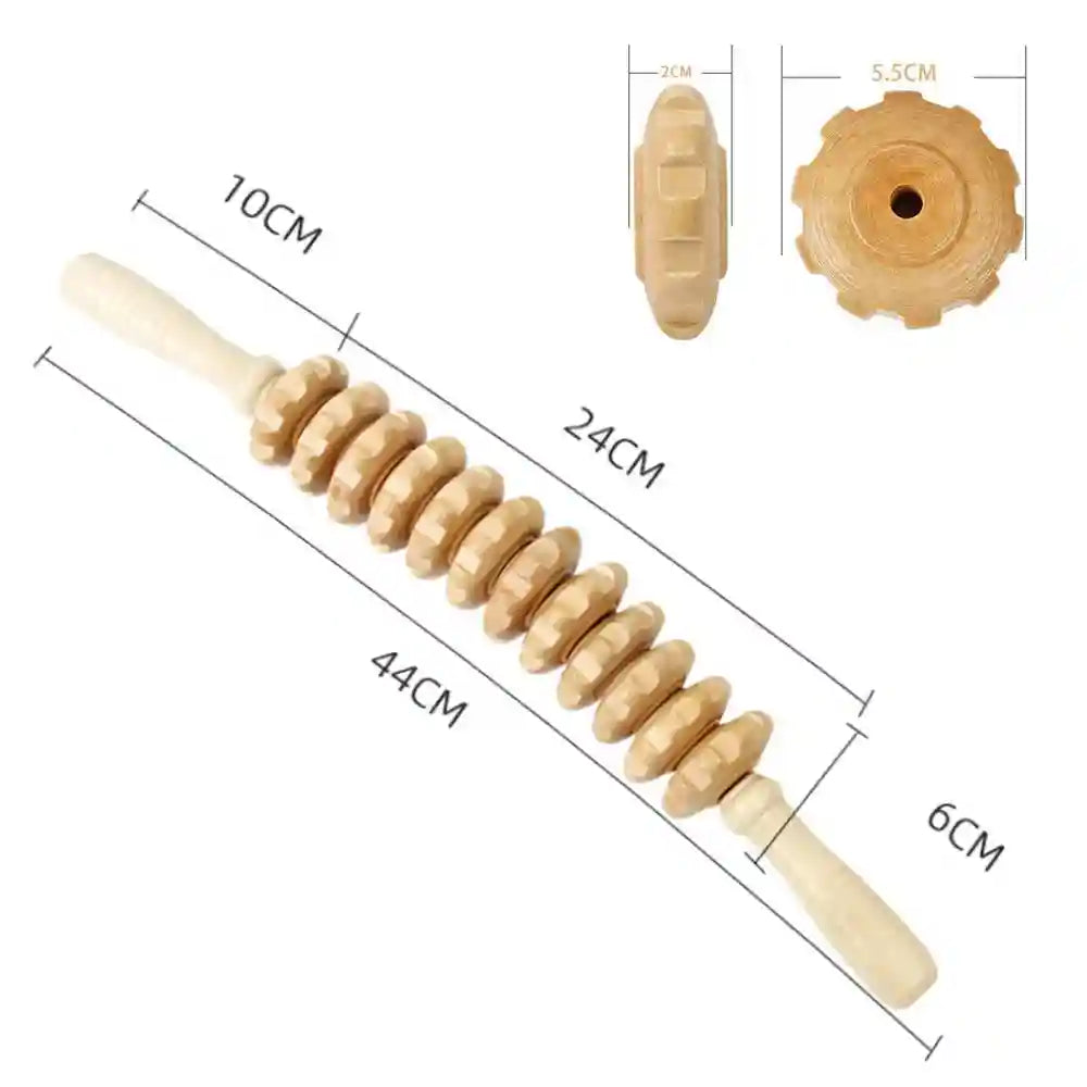 Wooden Massage Roller for Cellulite Reduction - 12 Round Model Massage Roller 12 rounds Tidesmit