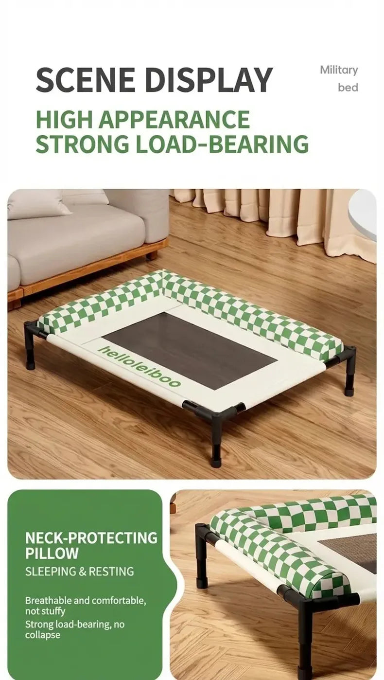 New Style Raised Mesh Cat Dog Off-The-Ground Pet Bed Removable And Washable Breathable Pet Sofa Moisture-Proof With Pilloww