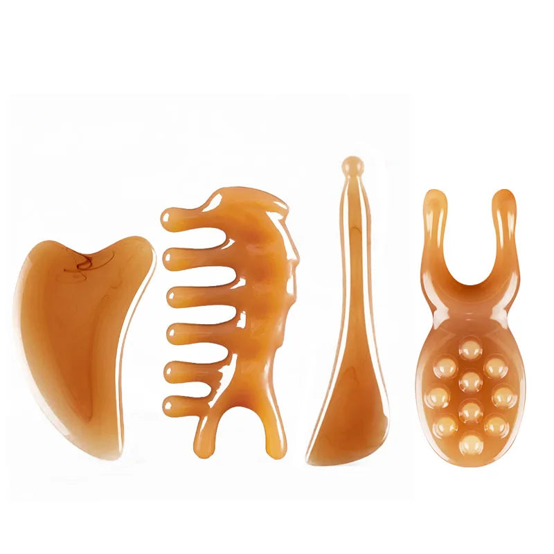 Gua Sha Massage Tool for Face & Body Sculpting | Tidesmit Body Shaping Massage Equipment 4 Pcs Tidesmit