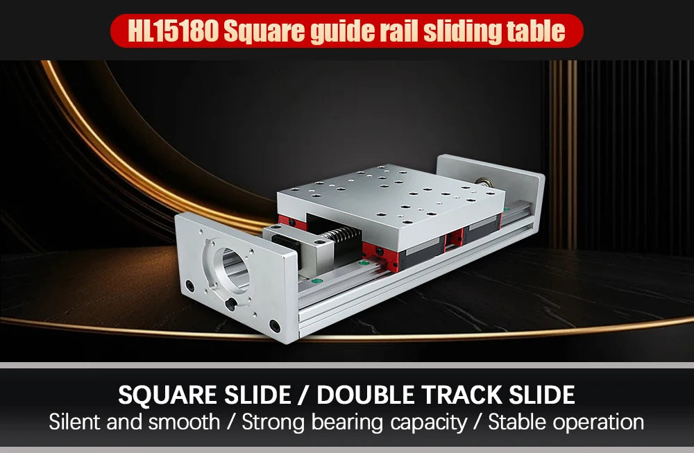 Sliding Table Stage Linear Module With 100mm to 850mm Effective Moving Length + HGR20 Guide Rails + 1605 1610 Ballscrew For CNC