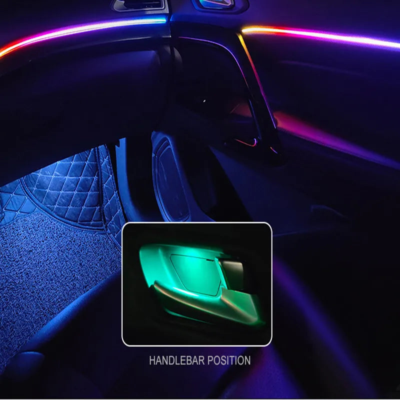 Car LED Ambient Lighting Kit – 64 RGB Color Acrylic Atmosphere Tidesmit