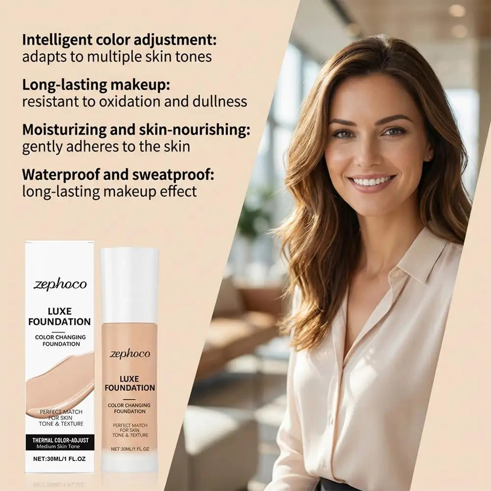 Tidesmit Zephoco Luxe thermal color changing foundation and moisturizing long lasting liquid makeup base texture view