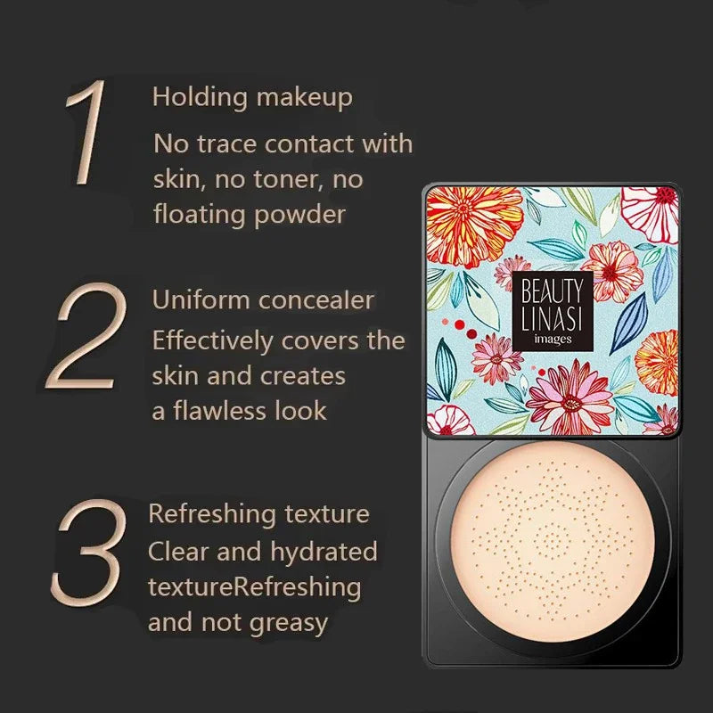 Tidesmit Mushroom Head Air Cushion CC Cream foundation texture close-up showing moisturizing concealer coverage