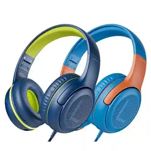 Kids Wired Headphones with Microphone - Foldable Over-Ear Tidesmit AT2-2PBB Tidesmit