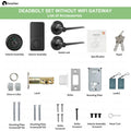 SmarDeer Fingerprint Door Lock, Electronic Keyless Entry Door Knob Lock with Handle, Remote Passcode Generation for Tuya Smart