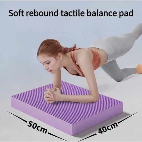 Thickened foam balance pad smart yoga mat for core stability training, side angle view of non-slip high rebound surface.