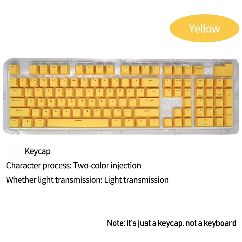 104 Key OEM Backlit Keycaps Set ABS Keycaps Double Shot Cyan White Key Caps for Mx Cherry Gateron Switch Mechanical Keyboard Kit
