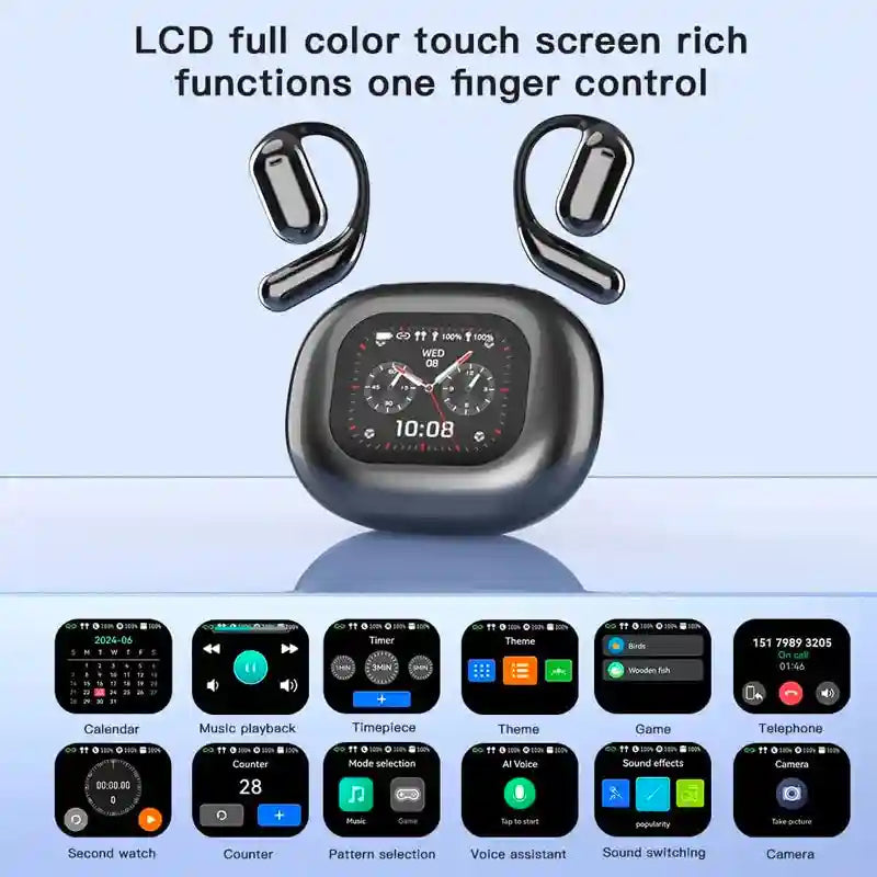AI Language Translation Earbuds with LCD Touch Case - Tidesmit Tidesmit