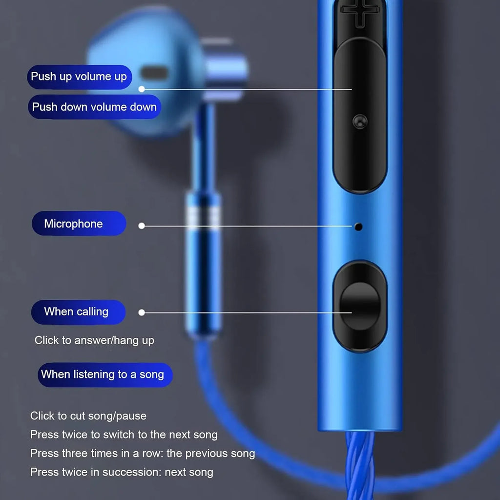 Wired Earbuds HiFi Stereo Bass with Mic Tidesmit 3.5mm or Type C Tidesmit