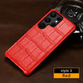 Samsung Galaxy S25 Ultra Leather Case - Slim Military-Grade Protection red 3 Tidesmit