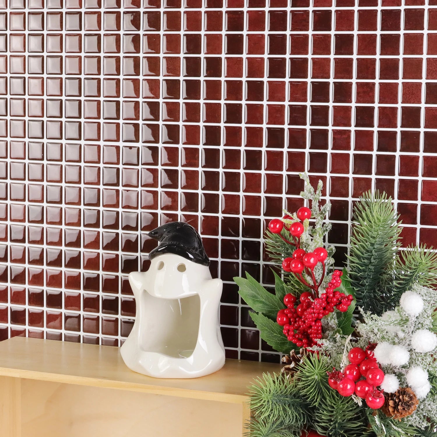 10 Sheets Brick Wall Stickers 3D Mosaic Patterned Vinyl Tiles Marble Textured Surface Wallpaper For Home Application