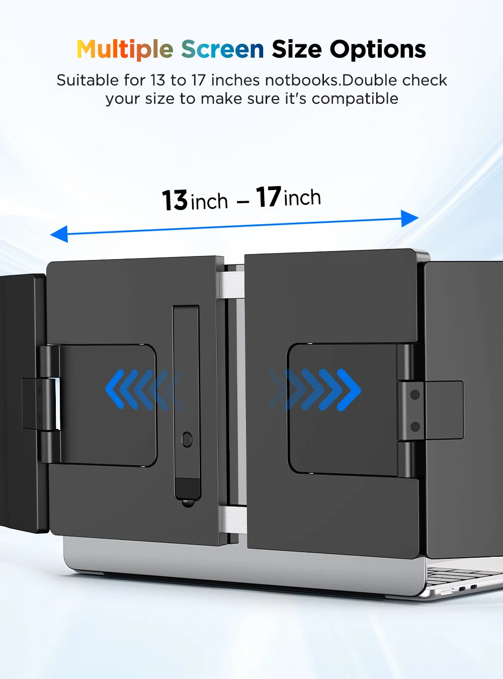 UPERFECT 14" 2K Triple Portable Monitor with 360° Rotation Stand 2240x1400 QHD IPS Laptop Screen Extender for Windows Chrome Mac