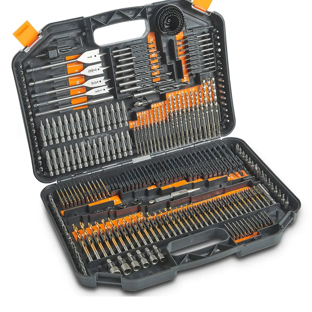 Podofo 246Pcs Complete Drill Bit Combination Set HSS Titanium Twist Wood Masonry Drill Screwdriver Bits with Storage Case