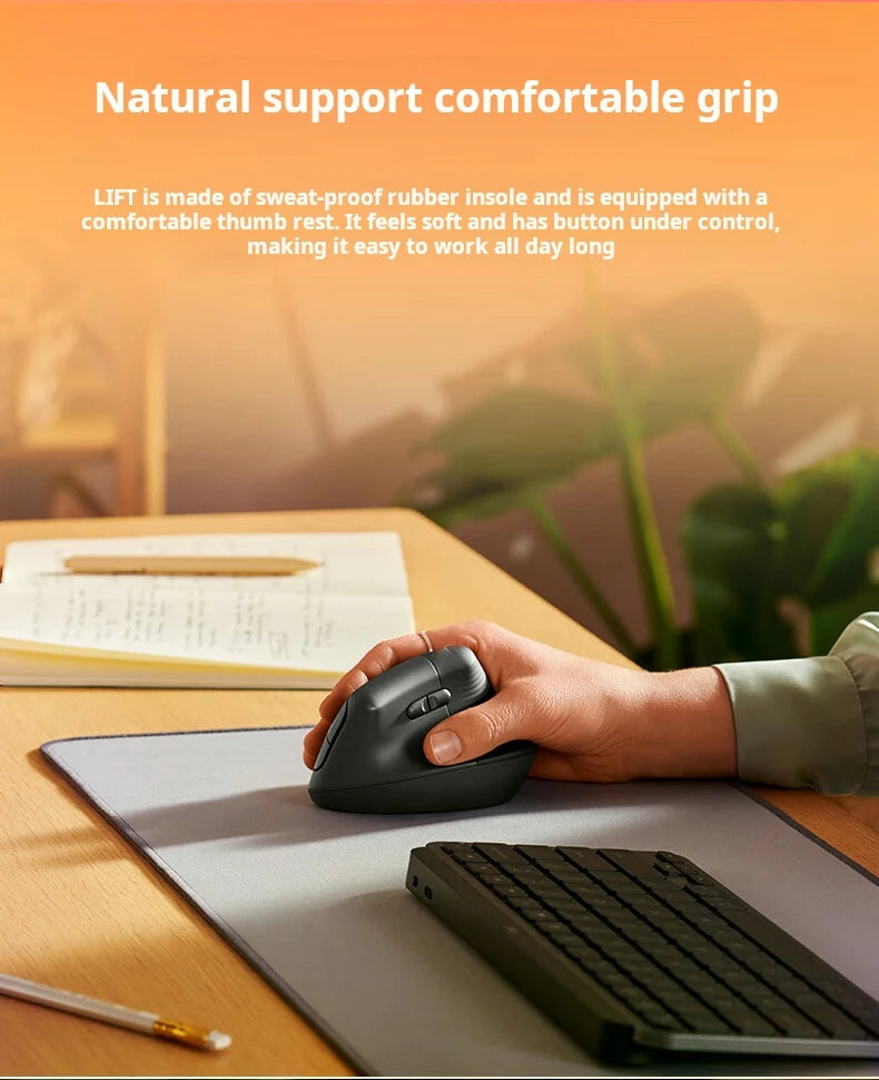 Lift Ergonomic Bluetooth Wireless Mouse Vertical Mouse Small Mouse Business Office 3 Devices Switch In Seconds