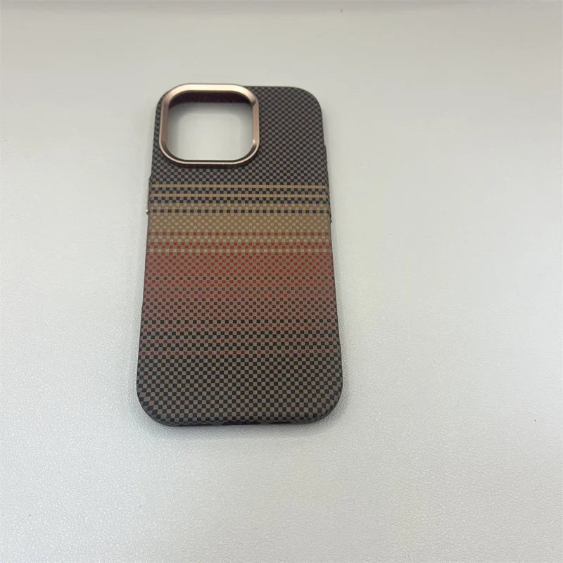 iPhone 16 Pro Max MagSafe Case | Carbon Fiber Shock-Absorbing Cover Gold Tidesmit