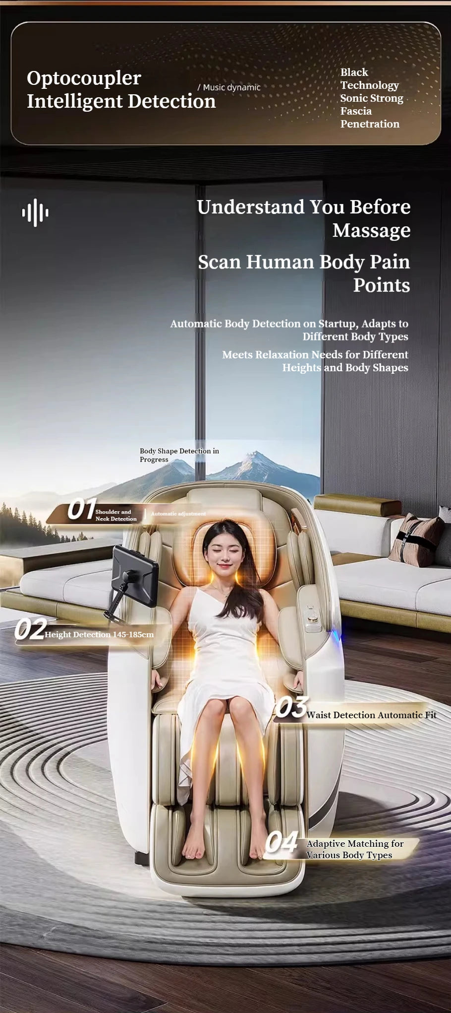 Zero Gravity SL Track Massage Chair with Heat Therapy - Tidesmit Body Shaping Massage Equipment Tidesmit