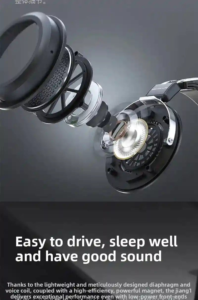FiiO JT1 Over-Ear Headphones with 50mm Dynamic Drivers for HiFi Audio Tidesmit
