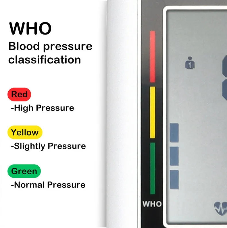 Automatic Tonometer Upper Arm Blood Pressure Monitor LCD Screen Sphygmomanometer Digital BP Monitor Medical Tensiometer Measure