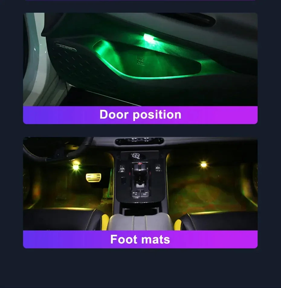 Wireless LED Car Interior Lights - Multi-Color Adhesive Set Tidesmit