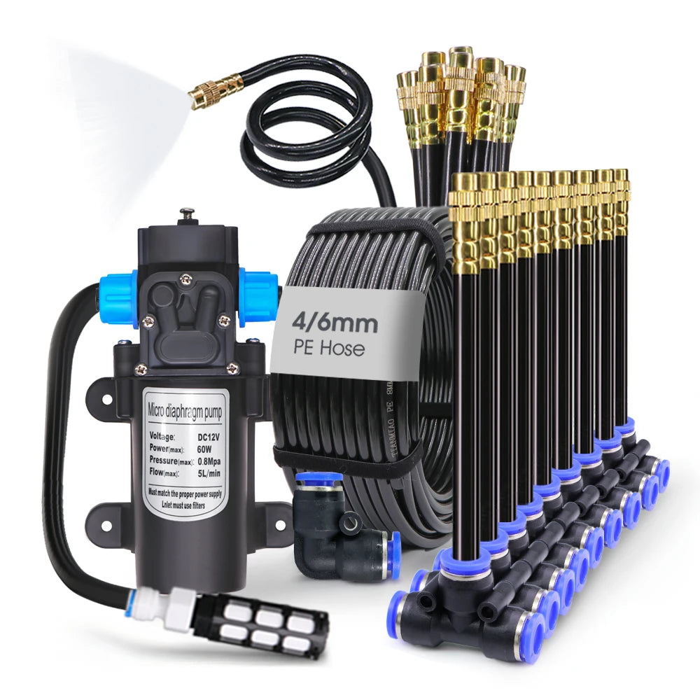 360° Free Rotate Adjustment Flexible Brass Spray Watering System Garden Cooling Pump Irrigation Set Quick Connection Interface