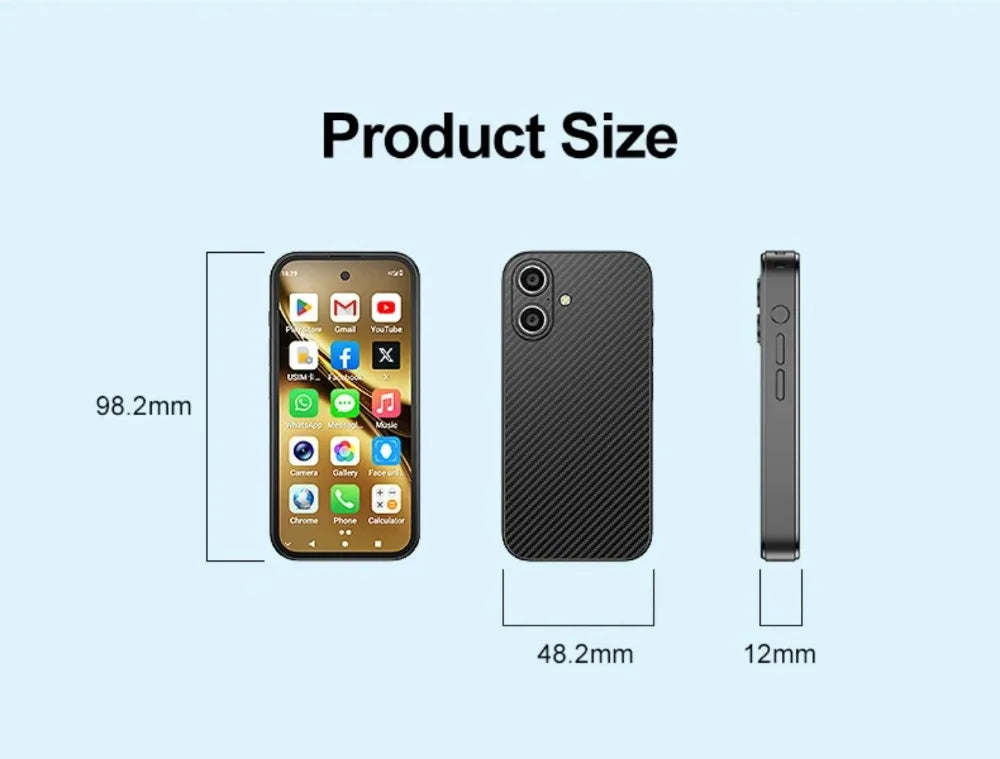 UNIWA Q333 4G Full Bands MINI Smartphone Android 4GB+64GB Mobile Phone 2000mAh Face ID WhatsApp GPS Small Phone Support TF Card