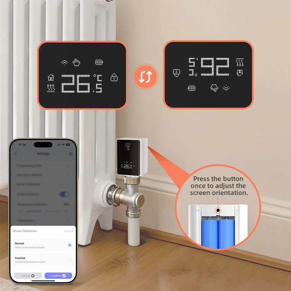 AVATTO ZigBee 3.0 Smart Thermostat Radiator Actuator,TRV Thermostatic Valve Controller Support Tuya Alexa Google Home Alice