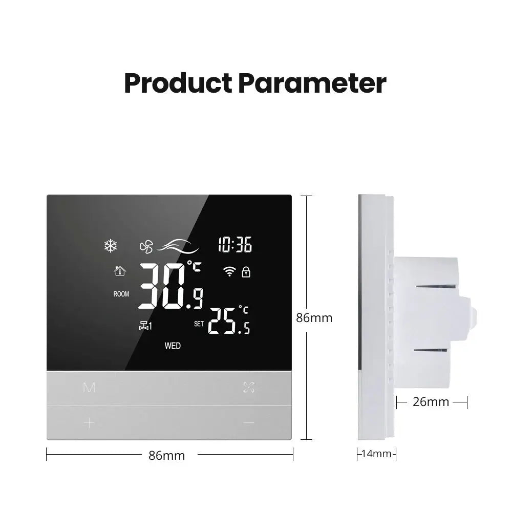 Tuya WiFi Smart Central Air Conditioning Thermostat Switch Smart Life App Remote Voice Control Compatible with Alexa Google Home