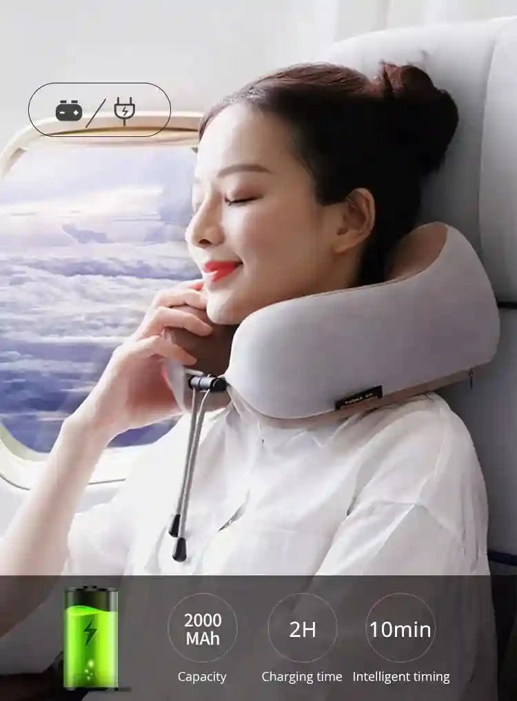 Portable Neck Massager Pillow | U-Shaped Cervical Support with Heat Massage Roller Tidesmit