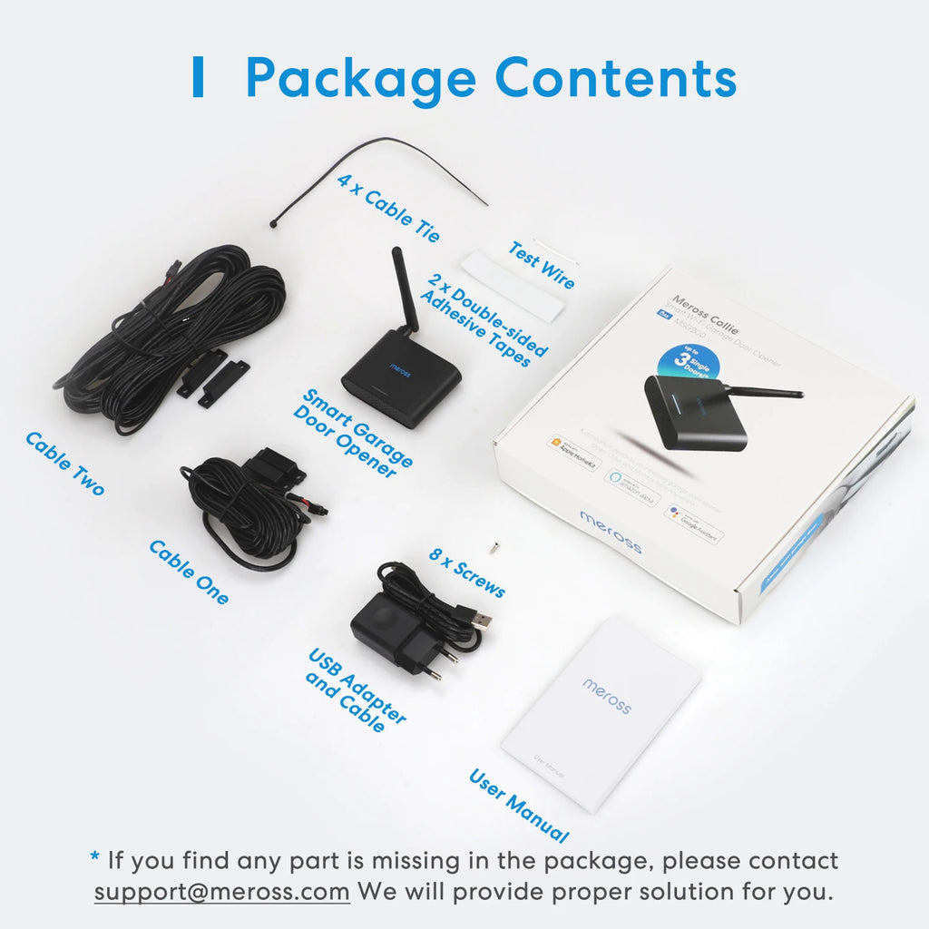 Meross WiFi Garage Door Opener APP Voice Control Smart Garage Door Switch Works with Alexa Google Home