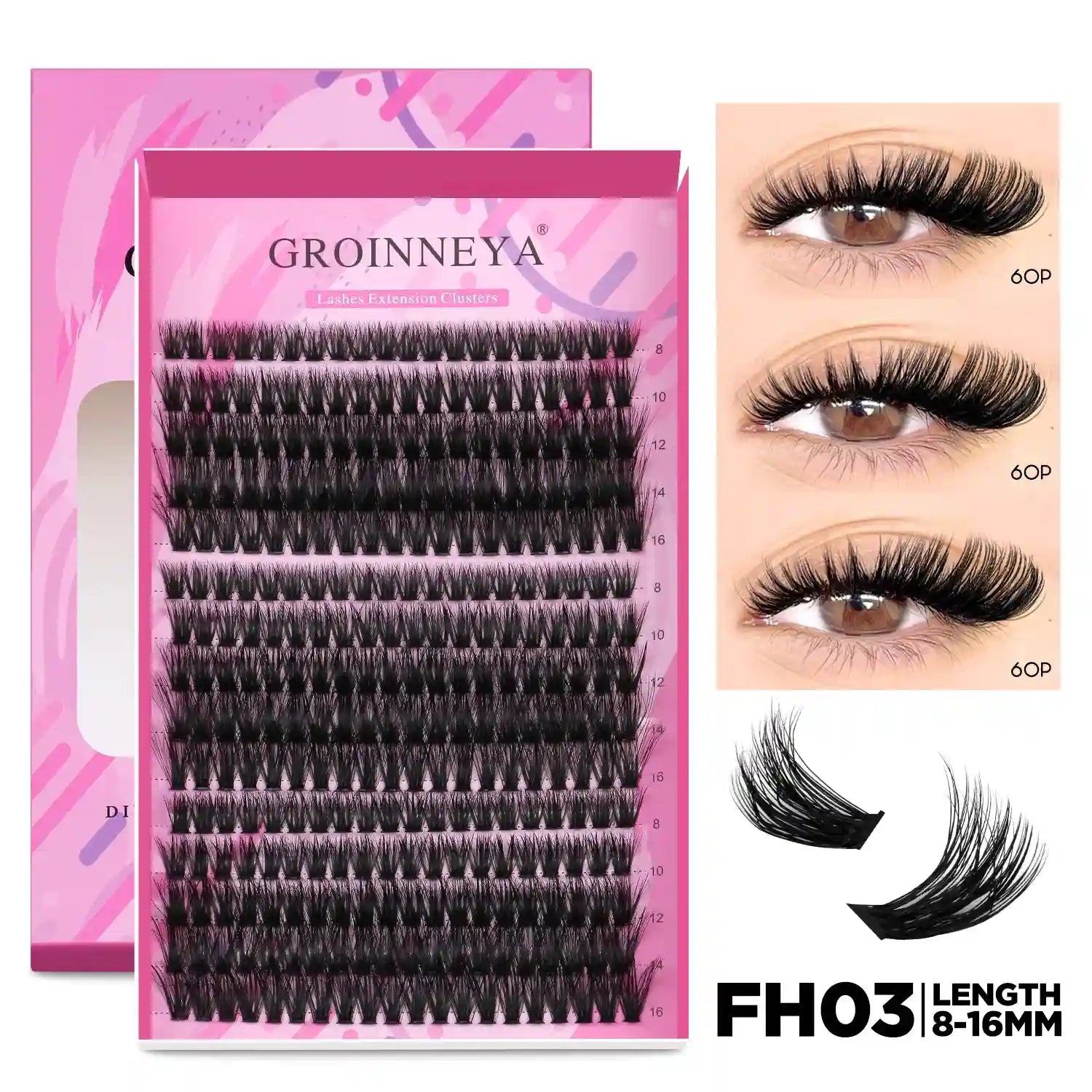 DIY Lash Extension Kit with Bond and Seal - Pro Cluster Set Lip Care Lash-FH03 Tidesmit