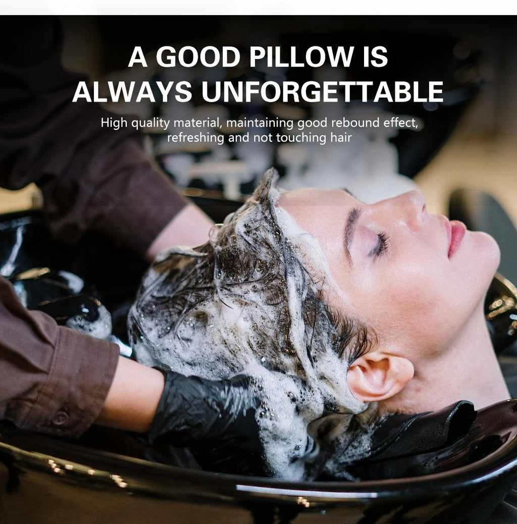 Silicone Shampoo Bowl Neck Rest Pillow - Ergonomic Salon Cushion Black Massage Chairs Tidesmit
