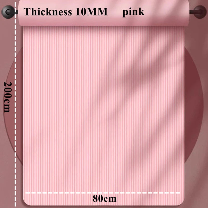 200/185×80/90cmYoga Mat Travel Fitness Exercise 10mm Thicknesses for Yoga Pilates Floor Workouts Thicken Widen Moisture-proof