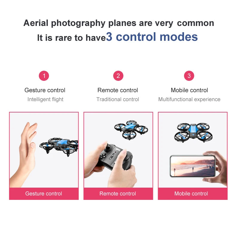 4K Camera Drone for Kids - Gesture Control Foldable Quadcopter Blue Tidesmit